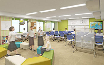 共立女子中学校_ネイティブが常駐するランゲージスクエア。