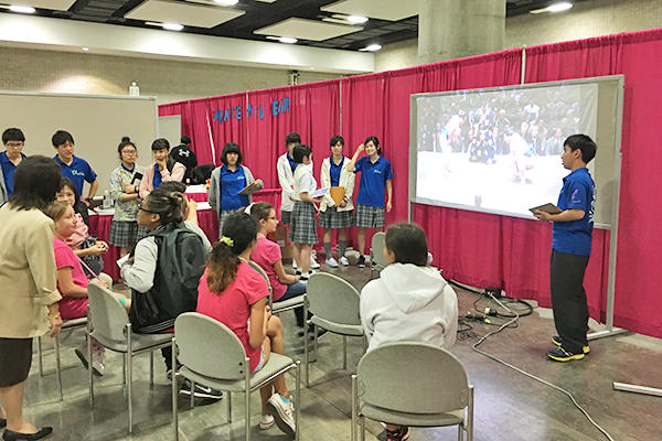 桜丘中学校_高見山、小錦、曙、武蔵丸･･･、かつては多くの外国人力士を生んだハワイならではのプレゼンです。