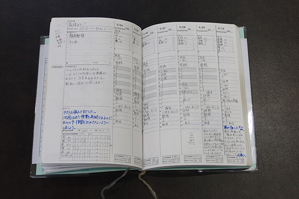 横浜翠陵_とある生徒の「チャレンジノート」。自分自身の成長を振り返られるものにもなっています